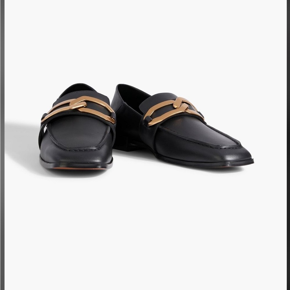 Frame Le Miramar chain embellished collapsible heel leather loafers - Picture 3 of 7